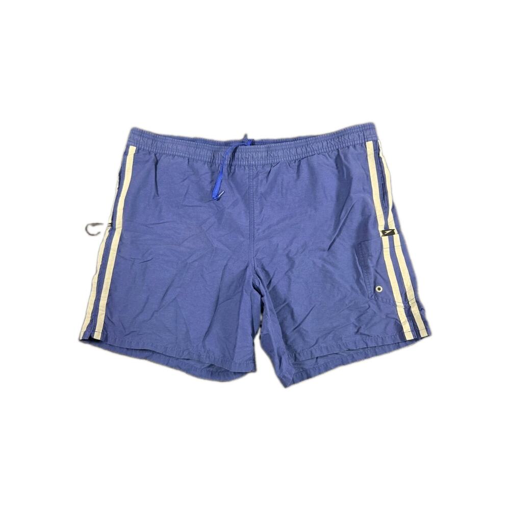 Speedo Board Shorts Mens Size L Blue Swim Trunks Surf Surfer Logo Beach C14